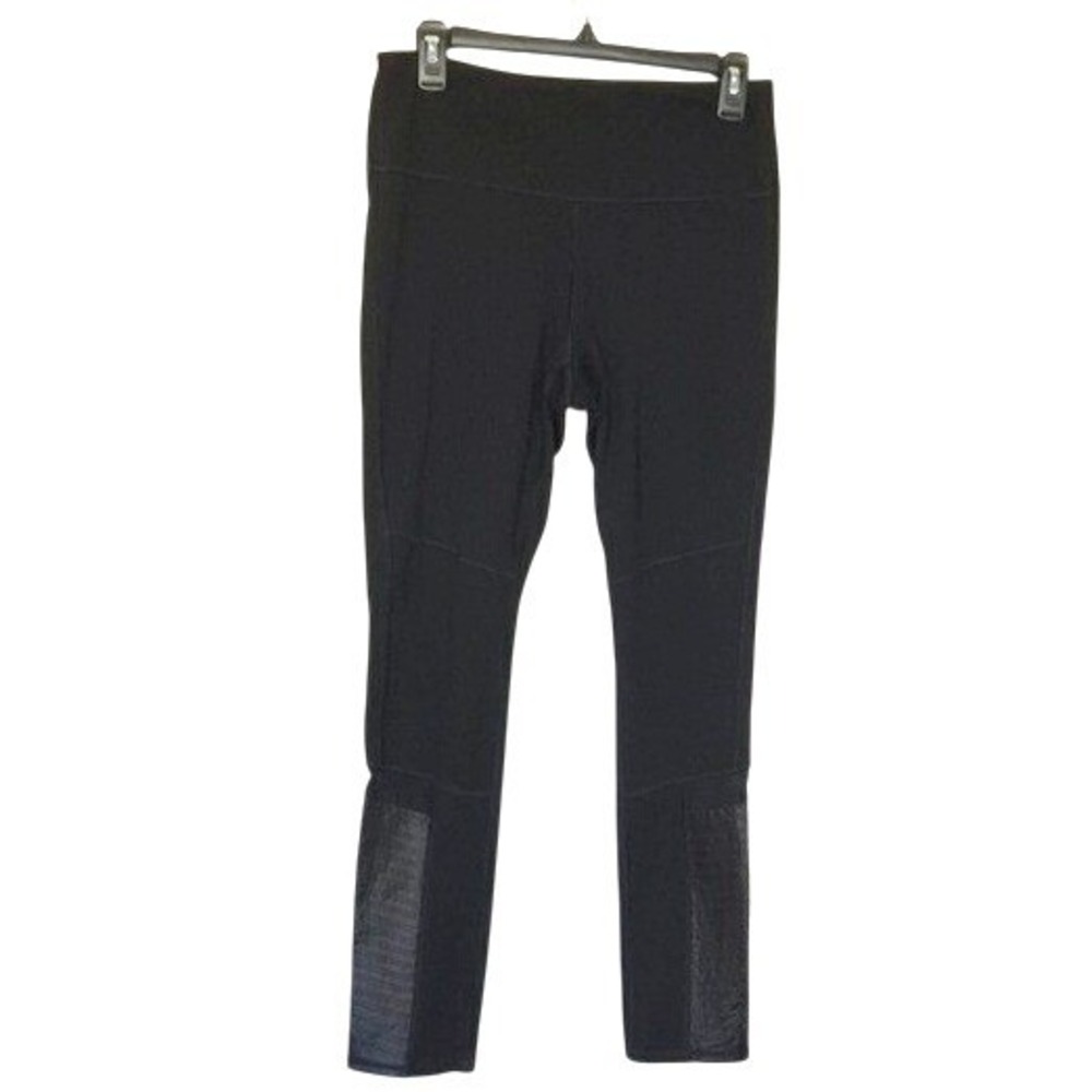 White House Black Market Leggings Womens M Black Moto Pleated Panels
